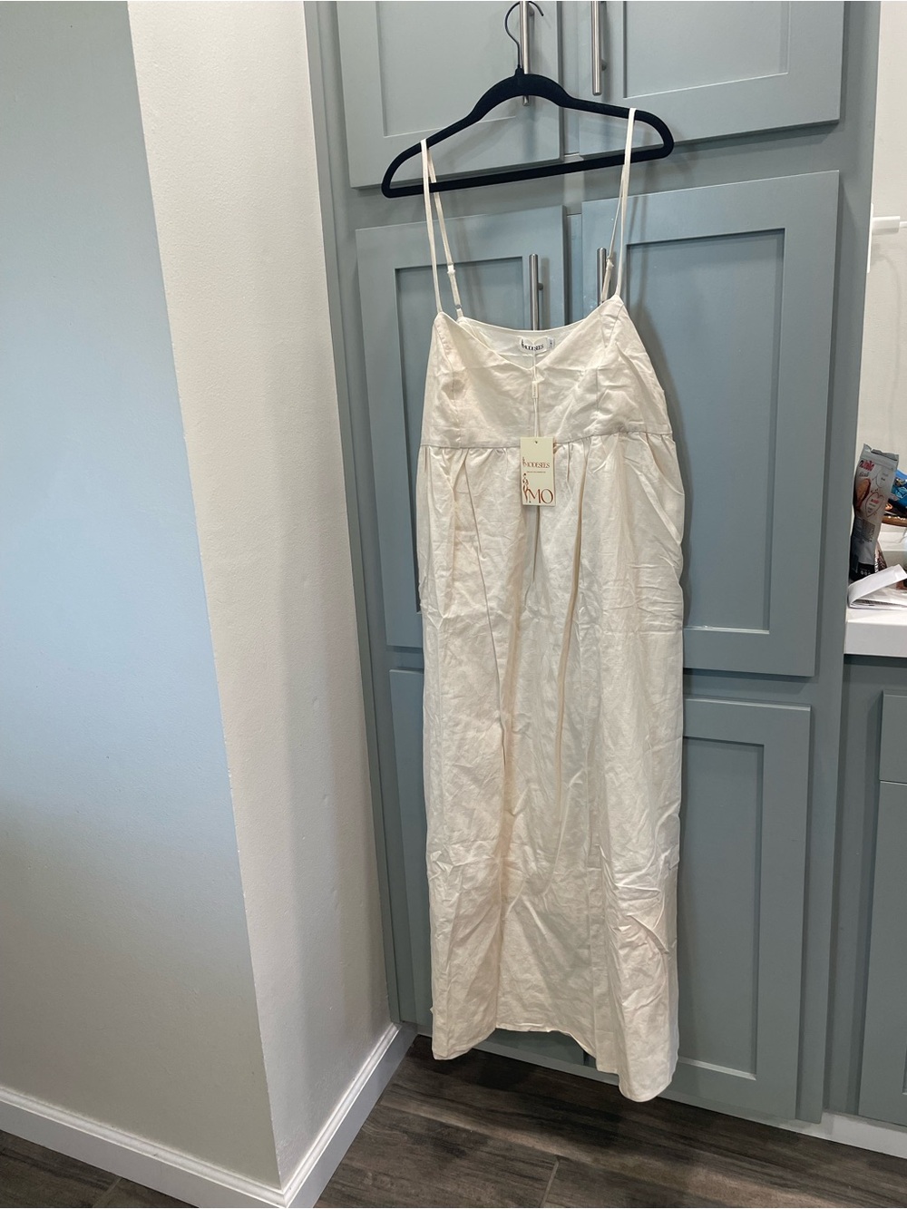 Ivory Spaghetti-Strap Maxi Slip Dress